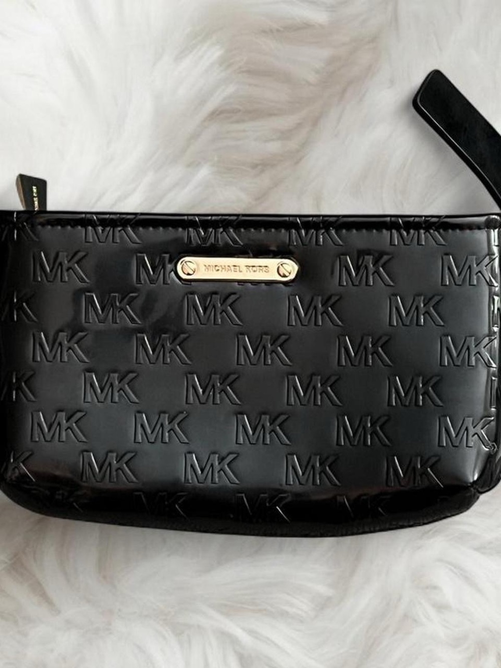 Michael Kors Black Patent Logo Debossed Belt Bag Fanny Pack NWT S/M